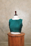 Vaigai- Dark Green Blouse (Attachable Sleeves)