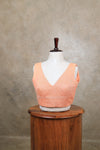 Arya- Peach Blouse (Attachable Sleeves)