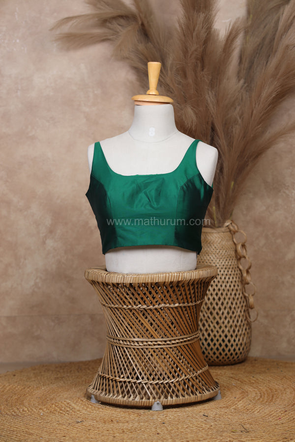 Nayan Plain- Bottle Green Blouse