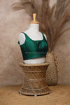 Nayan Plain- Bottle Green Blouse