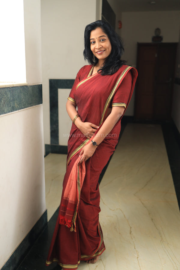 Kayal - Maroon Saree