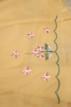 Pearl- Butter Yellow Embroidery Saree