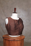 Vaigai- Brown blouse 2.0 (Attachable Sleeves)