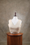 Arya- Beige Blouse (Attachable Sleeves)
