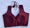 Rang- Dark Maroon Blouse (Attachable Sleeves)