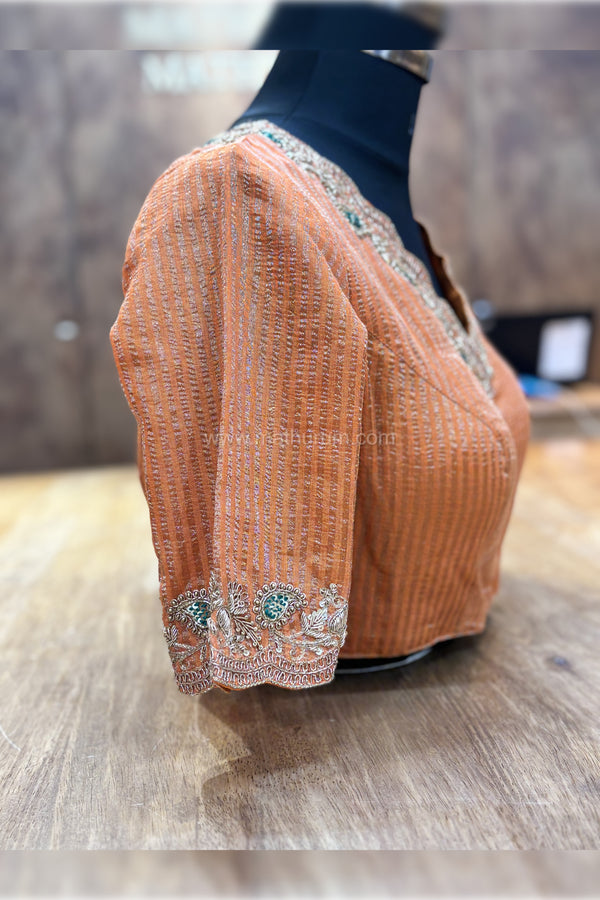 Zivara- Orange Zardosi Blouse