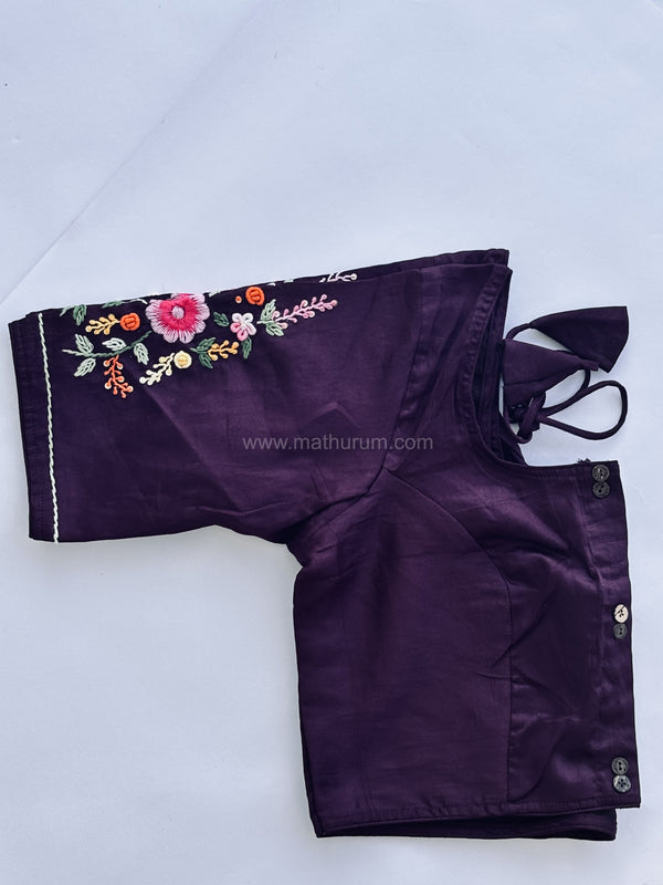 Little Garden - Wine Embroidery Blouse