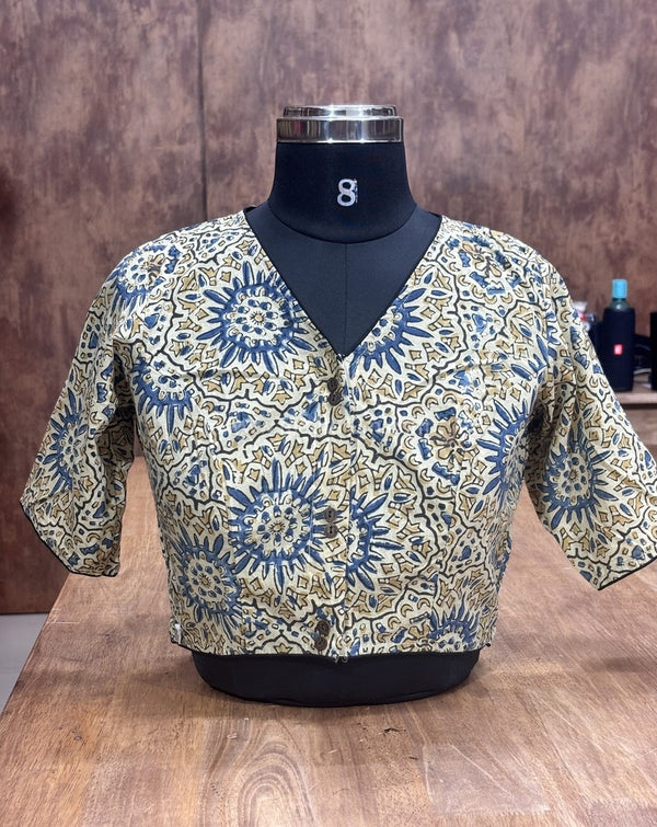 Paruthi Beige Round Floral Blouse
