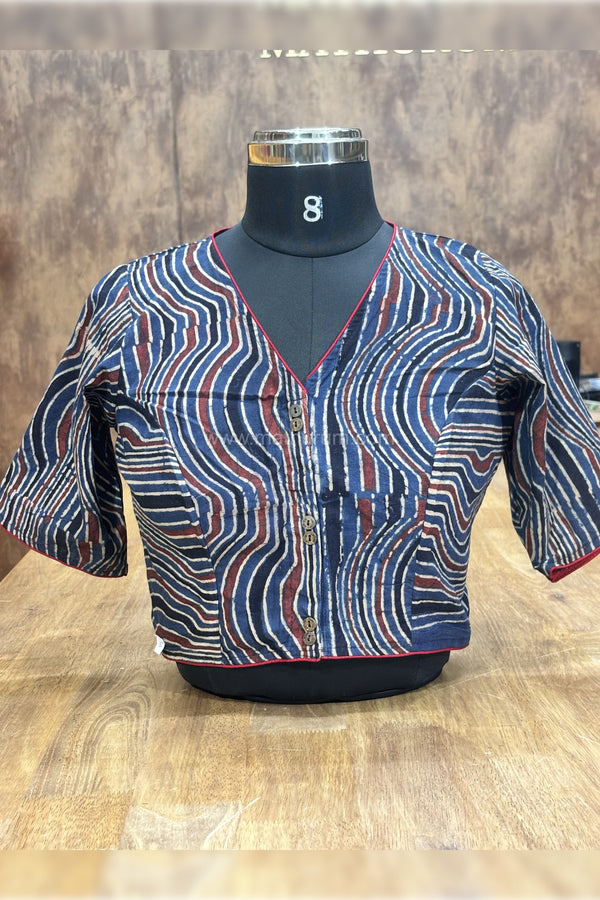 Paruthi Indigo Stripes Blouse