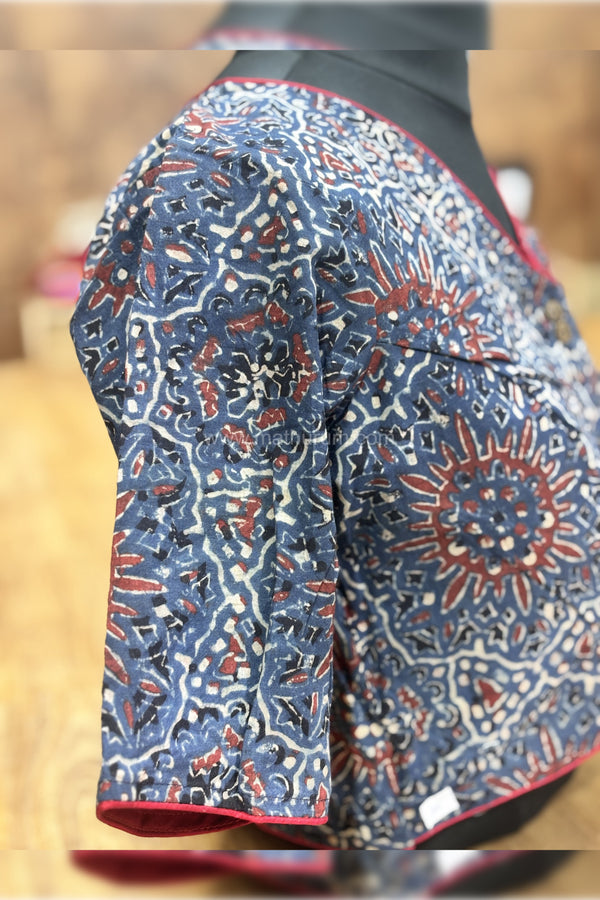 Paruthi Indigo Big Floral Blouse