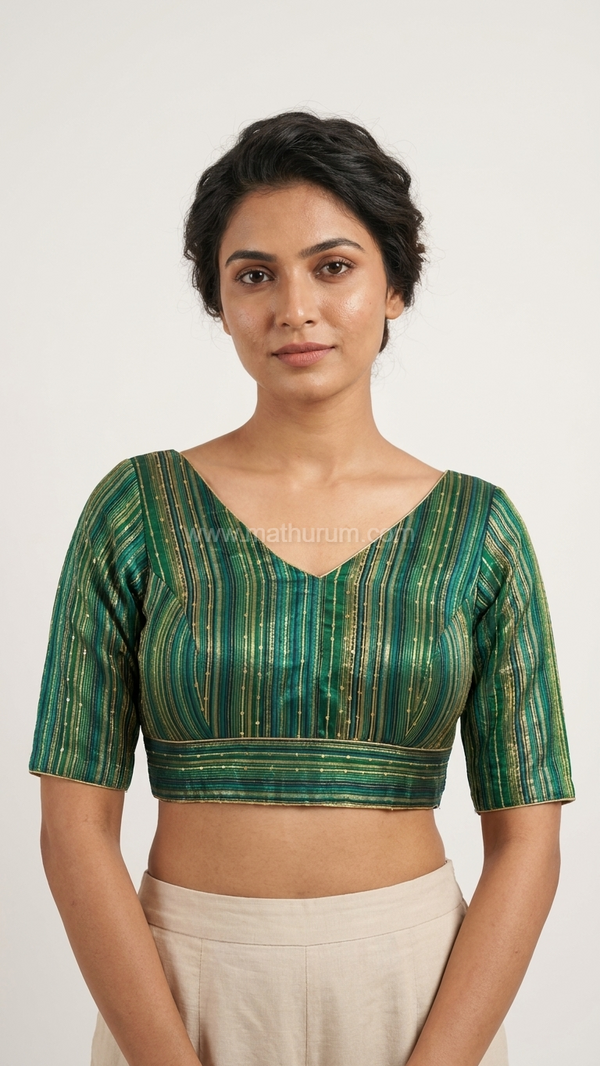 Suhani - Green blouse (Elbow Sleeve)