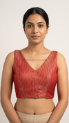 Tanira- Red Blouse (Attachable Sleeves)