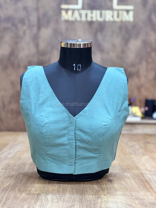 Kiara - Sage Green Blouse (Attachable Sleeves)