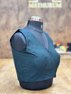 Kiara - Bottle Green Blouse (Attachable Sleeves)