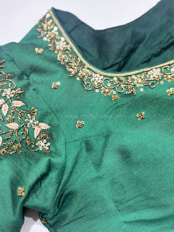 Handwork- Green Blouse Pattern 2