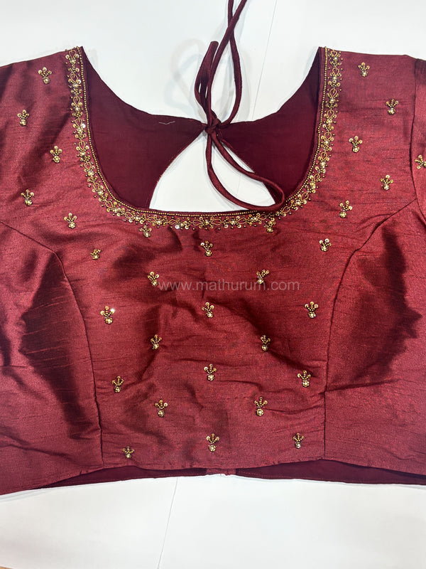 Handwork- Maroon Blouse Pattern 3