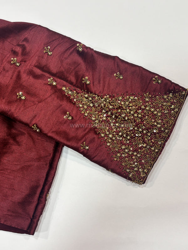 Handwork- Maroon Blouse Pattern 3