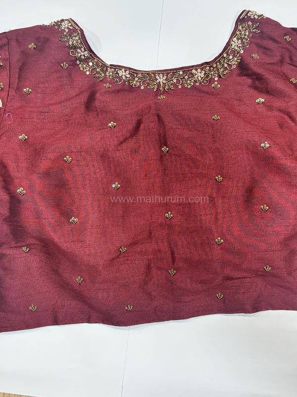 Handwork- Maroon Blouse Pattern 2