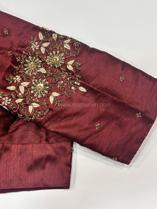 Handwork- Maroon Blouse Pattern 2
