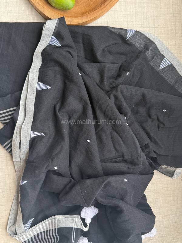Venba - Black Cotton Saree