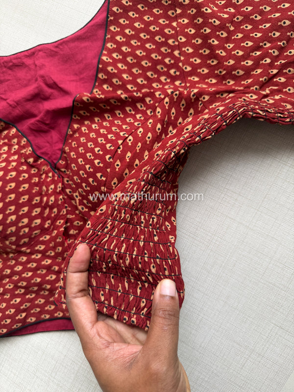 Daily Flex- Maroon Eye Strechable Blouse