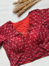 Daily Flex- Maroon Small Floral Strechable Blouse