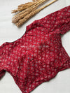 Daily Flex- Maroon Small Floral Strechable Blouse