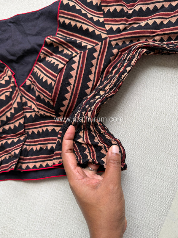 Daily Flex- Black Stripe Strechable Blouse