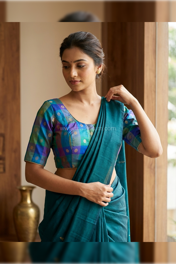 Kattam- Multicolour Blue Blouse