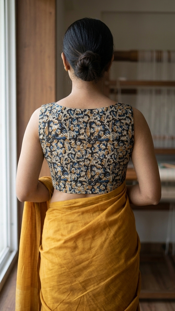 Hemanika- Black Blouse (Attachable Sleeves)